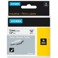 Newell Rubbermaid Sanford Dymo Rhino Heat Shrink Tube Labels - Permanent Adhesive - 15/32" Width x 60" Length - Thermal Transfer - White - Polyolefin - 1 Each - TAA Compliance 18055