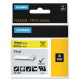 Newell Rubbermaid Dymo Colored Industrial Rhino Vinyl Labels - 3/4" Width x 18 3/64 ft Length - Rectangle - Black, Yellow - Vinyl - 1 Each - TAA Compliance 18433