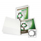 Samsill Earth&#39;&#39;s Choice Round Ring View Binders - 1/2" Binder Capacity - Letter - 8 1/2" x 11" Sheet Size - 100 Sheet Capacity - 3 x Ring Fastener(s) - 2 Internal Pocket(s) - Vinyl, Cardboard, Polypropylene, Chipboard - Whit