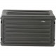 SKB Roto-Molded 6U Shallow Rack - Internal Dimensions: 19" Width x 10.50" Height - External Dimensions: 22.4" Width x 16.2" Depth x 12.6" Height - Twist Latch Closure - Stackable - Steel, Rubber - Black - For Audio Mixer, Monitor 