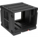 SKB 8U Roto Rolling Rack - Internal Dimensions: 19" Width x 17.75" Depth x 14" Height - External Dimensions: 22.5" Width x 26.5" Depth x 18.3" Height - Latching Closure - Stackable - Steel, Plastic - Black - For Military, Tra