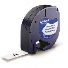 Newell Rubbermaid Dymo LetraTag Labelmaker 1/2" Plastic Labels - 1/2" Width x 23 ft Length - White - Plastic - 6 / Pack - TAA Compliance 2050823