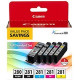 Canon PGI-280/CLI-281 Original Ink Cartridge Value Pack - Pigment Black, Black, Cyan, Yellow, Magenta - Inkjet - 5 / Pack - TAA Compliance 2075C006