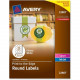Avery &reg; White Print-to-the-Edge Round Labels - Permanent Adhesive - 2" Diameter - Circle - Laser, Inkjet - White - 12 / Sheet - 120 / Pack - TAA Compliance 22807