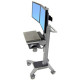 Ergotron Neo-Flex Dual WideView WorkSpace Cart - 40 lb Capacity - 4 - Aluminum, Plastic, Steel - Gray 24-194-055