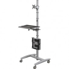 Mooreco Balt Beta Sit-Stand Workstation - 2" Caster Size - Steel - 32" Width x 33" Depth x 67" Height - Platinum 27614