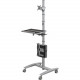 Mooreco Balt Beta Sit-Stand Workstation - 2" Caster Size - Steel - 32" Width x 33" Depth x 67" Height - Platinum 27614