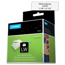 Newell Rubbermaid 1 1/8" x 3 1/2" White Address Labels (350 Labels/Roll) (2 Rolls/Box) - TAA Compliance 30252