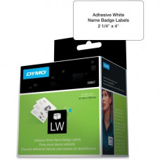 Newell Rubbermaid Dymo LabelWriter Adhesive Name Badges - Removable Adhesive - 4" Width x 2 1/4" Length - Rectangle - Direct Thermal - White - 250 / Roll - TAA Compliance 30857