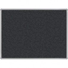 MooreCo Rubber-Tak Tackboard - Euro Trim - 36" Height x 48" Width - Black Rubber Surface - Self-healing, Resilient, Stain Resistant, Chemical Resistant, Easy to Clean, Odor Resistant, Shock Absorbing, Lightweight - Anodized Aluminum Frame 321RC-