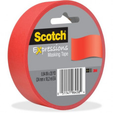 3m Scotch Expressions Masking Tape - 0.94" Width x 60 ft Length - Writable Surface, Easy Tear - 1 Roll - Primary Red - TAA Compliance 3437PRD