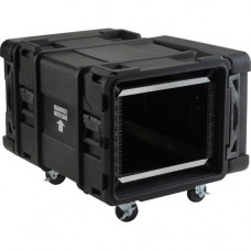 SKB 3SKB-R908U28 28" Deep 8U Roto Shock Rack - Internal Dimensions: 19" Width x 14" Height - 33.14 gal - Latching Closure - Heavy Duty - Stackable - Polyethylene - Black - For Rack Device 3SKB-R908U28