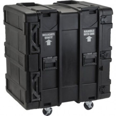 SKB 24" Deep 16U Roto Shock Rack - External Dimensions: 27.5" Width x 36.8" Depth x 39" Height - Hinged, Latch Lock Closure - Stackable - Steel - Black 3SKB-R916U24