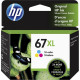 HP 67XL Original Ink Cartridge - Tri-color - Inkjet - High Yield - 240 Pages - 1 Pack 3YM58AN#140