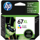HP 67XL Original Ink Cartridge - Tri-color - Inkjet - High Yield - 200 Pages - 1 Each - TAA Compliance 3YM58AN