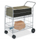 Fellowes Mail Cart - 200 lb Capacity - 4 Casters - 6", 4" Caster Size - Steel - 21.5" Width x 37.5" Depth x 39.5" Height - Chrome 40912