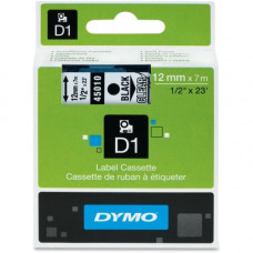 Newell Rubbermaid Dymo D1 Electronic Tape Cartridge - 1/2" Width x 23 ft Length - Rectangle - Thermal Transfer - Clear - Polyester - 1 Each - TAA Compliance 45010