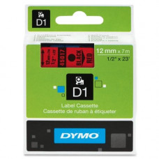 Newell Rubbermaid Dymo Electronic Labeler D1 Label Cassette - 1/2" Width x 23 ft Length - Thermal Transfer - Red - Polyester - 1 Each - TAA Compliance 45017