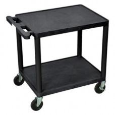 Da-Lite PIXMate PL PL2-26E Monitor Cart - 4 Casters - High-density Polyethylene (HDPE) Plastic - 24" Width x 18.1" Depth x 26" Height - Polyvinyl Chloride (PVC) Frame - Black 4690E