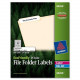 Avery &reg; EcoFriendly File Folder Labels, Permanent Adhesive, 2/3" x 3-7/16", 750 Labels (48266) - Permanent Adhesive - 2/3" Width x 3 7/16" Length - Rectangle - Inkjet, Laser - White - Paper - 30 / Sheet - 750 / Pack - FSC, TAA 
