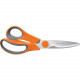 Fiskars All-purpose Kitchen Shears - 8" Overall Length - Stainless Steel Serrated Blade - Orange, Gray 510041-1001