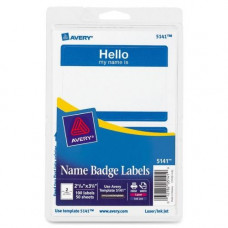 Avery &reg; Name Badge Labels, Blue Border, 2-1/3&#226;ÃÂÃÂÃÂÃÂ x 3-3/8&#226;ÃÂÃÂÃÂÃÂ, 100 Badges (5141) - Removable Adhesi