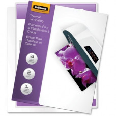 Fellowes Thermal Laminating Pouches - ImageLast&trade;, Jam Free, Letter, 3 mil, 25 pack - Sheet Size Supported: Letter - Laminating Pouch/Sheet Size: 9" Width x 3 mil Thickness - Type G - Glossy - for Document - Self-adhesive, Durable, UV Resist