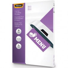 Fellowes Glossy Pouches - Menu, 3 mil, 50 pack - Laminating Pouch/Sheet Size: 11.50" Width x 17.50" Length x 3 mil Thickness - Type G - Glossy - for Menu, Document - Durable - Clear - 50 / Pack 52013