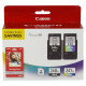 Canon (PG-240XL/CL-241XL) High Yield Black and Color Ink Combo Pack (Includes 1 Each of OEM# 5206B001, 5208B001, 50 Sheets Photo Paper) (300 Yield Black, 400 Yield Color) - TAA Compliance 5206B005