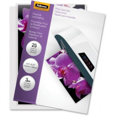 Fellowes Glossy Pouches - Photo, 3 mil, 25 pack - Laminating Pouch/Sheet Size: 6.25" Width x 3 mil Thickness - Type G - Glossy - for Photo, Document - Durable - Clear - 25 / Pack 5208301