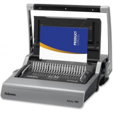 Fellowes Galaxy&trade; 500 Comb Binding Machine w/ Starter Kit - CombBind - 500 Sheet(s) Bind - 28 Punch - 6.5" x 20.9" x 17.8" - Metallic Silver, Black 5218201