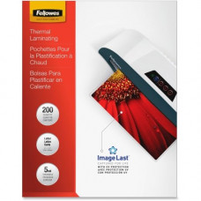 Fellowes Thermal Laminating Pouches - ImageLast&trade;, Jam Free, Letter, 5mil, 200 pack - Laminating Pouch/Sheet Size: 9" Width x 5 mil Thickness - UV Resistant, Fade Resistant - Clear - 200 / Pack 5245301