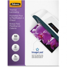 Fellowes Thermal Laminating Pouches - ImageLast&trade;, Jam Free, Letter, 3 mil, 100 pack - Sheet Size Supported: Letter - Laminating Pouch/Sheet Size: 9" Width x 3 mil Thickness - Type G - Glossy - for Document, Photo, Menu - Durable, UV Resista