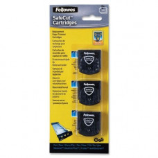 Fellowes SafeCut&trade; Rotary Trimmer Blade Kit - 3 Pk Assorted - Wave, Score, Perforating Style - Retractable - Stainless Steel - 3 / Pack - Black 5411304