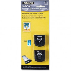 Fellowes SafeCut&trade; Rotary Trimmer Blades - 2Pk Straight - Straight Style - Retractable - Stainless Steel - 2 / Pack - Black 5411404