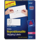 Avery &reg; Repositionable Mailing Labels - Removable Adhesive - 4" Width x 2" Length - Rectangle - Laser - White - 10 / Sheet - 1000 / Box - FSC, TAA Compliance 55163