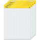 3m Post-it Self-Stick Easel Pads Value Pack, 25 in x 30 in, White with Faint Grid - 30 Sheets - Stapled - Feint Blue Margin - 18.50 lb Basis Weight - 25" x 30" - White Paper - Self-adhesive, Bleed-free, Perforated, Repositionable, Resist Bleed-t