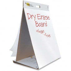 3m Post-it&reg; Super Sticky Tabletop Easel Pad with Dry Erase Surface - 20 Sheets - Plain - Stapled - 18.50 lb Basis Weight - 20" x 23" - White Paper - Dry Erase, Self-adhesive, Built-in Stand, Repositionable, Resist Bleed-through, Dry Eras