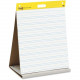 3m Post-it&reg; Tabletop Easel Pad, 20" x 23", White with Primary Lines - 20 Sheets - Stapled - Primary Blue Margin - 18.50 lb Basis Weight - 20" x 23" - White Paper - Self-stick, Built-in Stand, Foldable, Bleed Resistant, Repositi