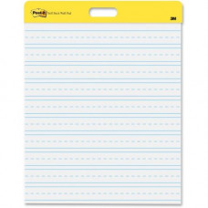 3m Post-it Self-Stick Wall Pad, 20 inx 23 in, White - 20 Sheets - Stapled - Ruled Blue Margin - 18.50 lb Basis Weight - 20" x 23" - White Paper - Self-adhesive, Bleed Resistant, Repositionable - 2 / Pack - TAA Compliance 566PRL