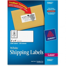 Avery 2" x 4", 10 Labels/Sheet (250 Sheets /Box) - FSC, TAA Compliance 5963