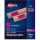 Avery &reg; High-Visibility Neon Magenta Shipping Labels for Laser Printers 2 x 4, Box of 1,000 (5974) - Permanent Adhesive - 4" Width x 2" Length - Rectangle - Laser - Neon Magenta - Paper - 10 / Sheet - 1000 / Box - TAA Compliance 5974