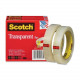 3m Scotch&reg; Transparent Tape, 3/4" x 2592" - 0.75" Width x 72 yd Length - 3" Core - Moisture Resistant, Photo-safe, Stain Resistant, Non-yellowing, Transparent, Glossy - 2 / Pack - Clear - TAA Compliance 600-2P34-72