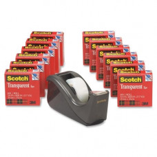 3m Scotch&reg; Transparent Tape and Scotch&reg; C60 Dispenser - 0.75" Width x 83.33 ft Length - 1" Core - Non-yellowing, Photo-safe, Transparent, Glossy - Dispenser Included - Desktop Dispenser - 12 / Pack - Clear 600K-C60