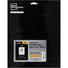 Avery &reg; PermaTrack Destructible Asset Tag Labels - 0.75" Length x 2" Width - Rectangular - 240 / Pack - White - TAA Compliance 60531