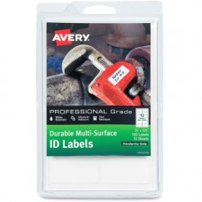 Avery &reg; Permanent Durable Multi-Surface ID Labels - Permanent Adhesive - 3/4" Width x 1 3/4" Length - Rectangle - White - 12 / Sheet - 120 Total Label(s) - 120 / Pack - TAA Compliance 61521