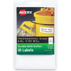 Avery &reg; Permanent Durable Multi-Surface ID Labels - Permanent Adhesive - 1 1/4" Width x 3 1/2" Length - Rectangle - White - 4 / Sheet - 40 Total Label(s) - 40 / Pack - TAA Compliance 61522