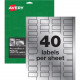 Avery &reg; PermaTrack(TM) Metallic Asset Tag Labels, 3/4" x 1-1/2", 320 Asset Tags (61523) - Permanent Adhesive - 1 1/2" Width x 3/4" Length - Rectangle - Laser - Silver - Metal - 40 / Sheet - 320 Total Label(s) - 320 / Pack - TAA