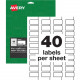 Avery &reg; PermaTrack(TM) Durable White Asset Tag Labels, 3/4" x 1-1/2", 320 Asset Tags (61525) - Permanent Adhesive - 1 1/2" Width x 3/4" Length - Rectangle - Laser - White - 40 / Sheet - 320 Total Label(s) - 320 / Pack - TAA Com