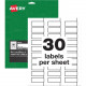 Avery &reg; PermaTrack(TM) Durable White Asset Tag Labels, 3/4" x 2", 240 Asset Tags (61526) - Permanent Adhesive - 2" Width x 3/4" Length - Rectangle - Laser - White - 30 / Sheet - 240 Total Label(s) - 240 / Pack - TAA Compliance 